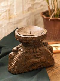 Rustic Wooden Candle Stand