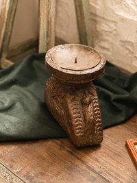 Rustic Wooden Candle Stand