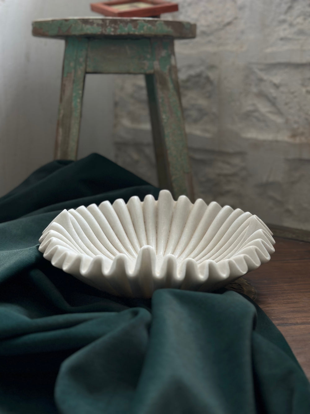 Marble Ruffle Bowl